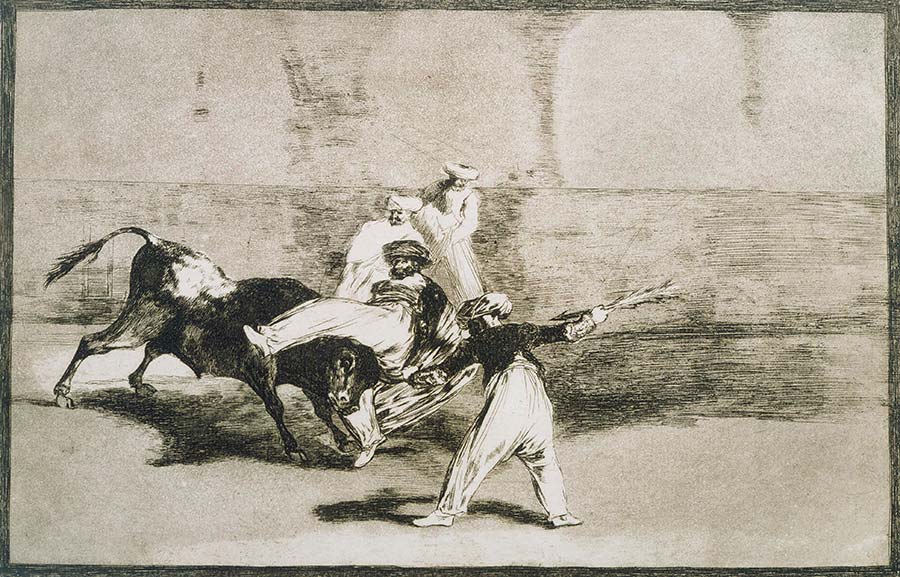 Francisco_José_de_Goya_-_A_Moor_Caught_by_the_Bull..._from_La_Tauromaquia_-_Google_Art_Project